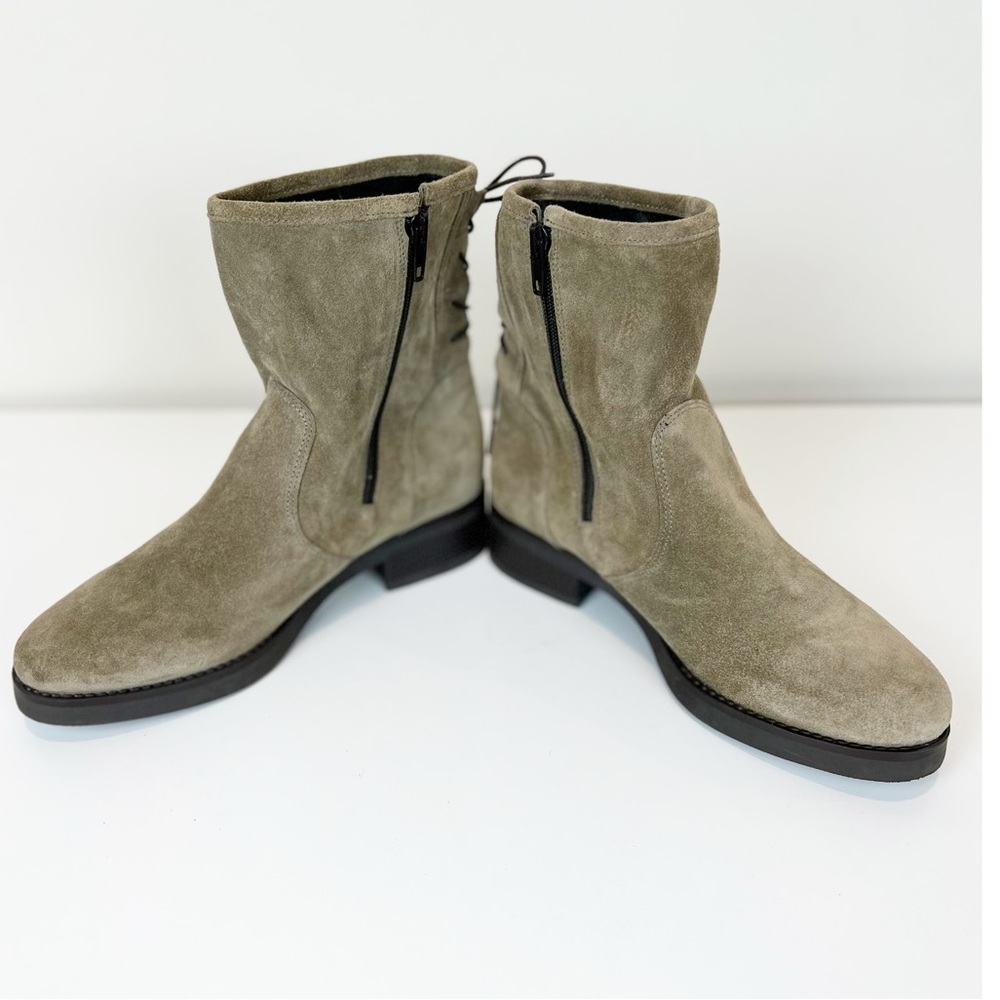 Anna Fidanza Tan Suede Lace-up Boots Size 39/9 - Picture 3 of 9